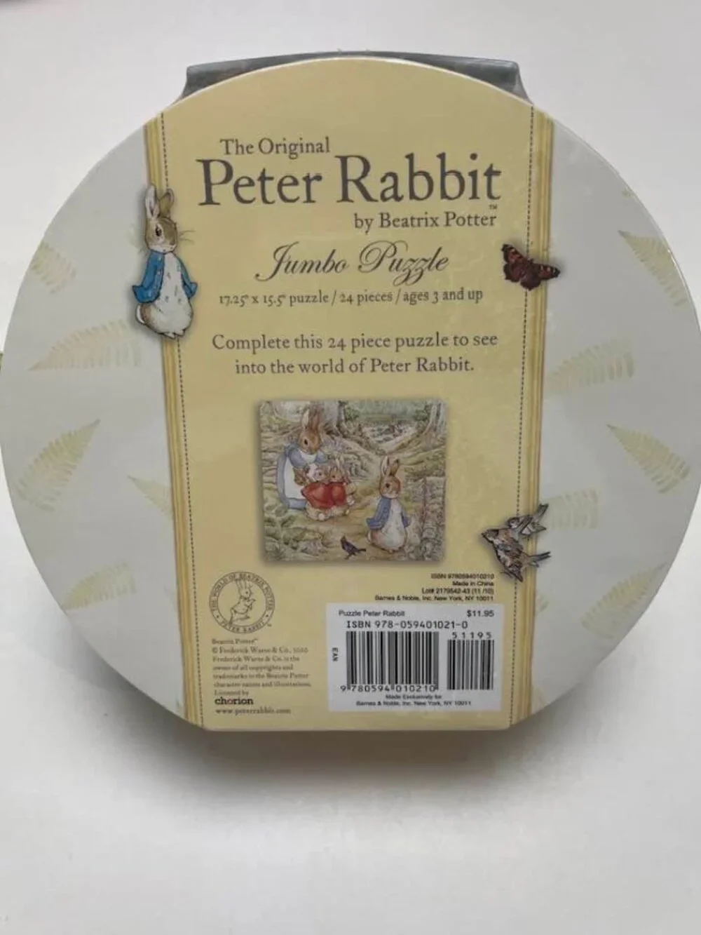 Peter Rabbit plush w/tag + Jumbo Puzzle Case New